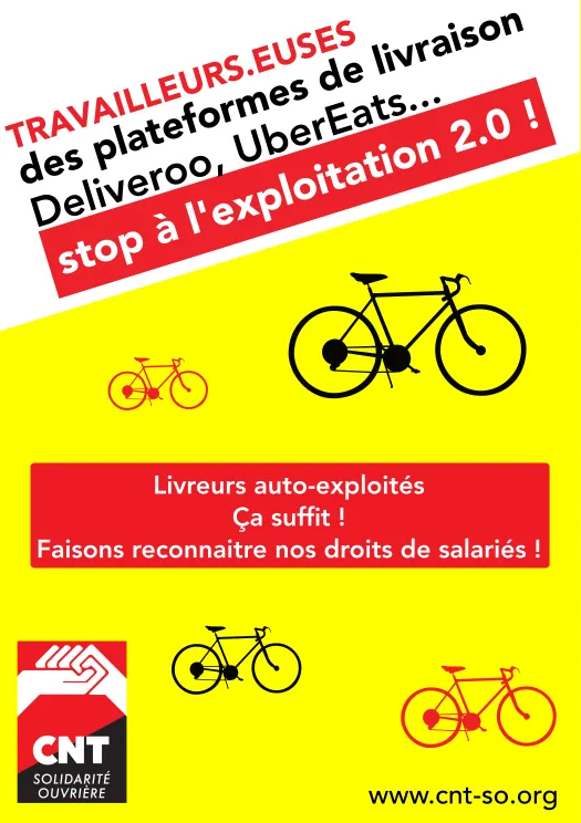 Plateformes de livraison : contre l’exploitation 2.0, on s’organise !