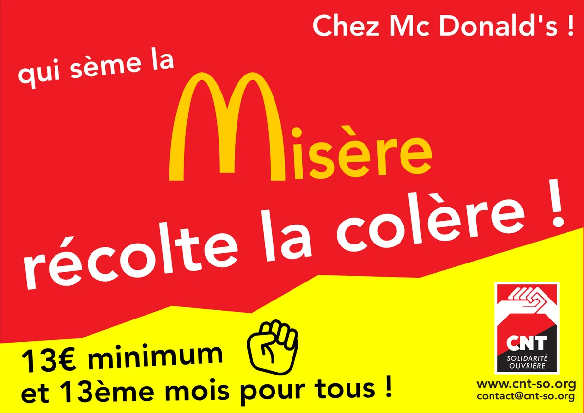 Communiqué de l'intersyndicale marseillaise McDonald's