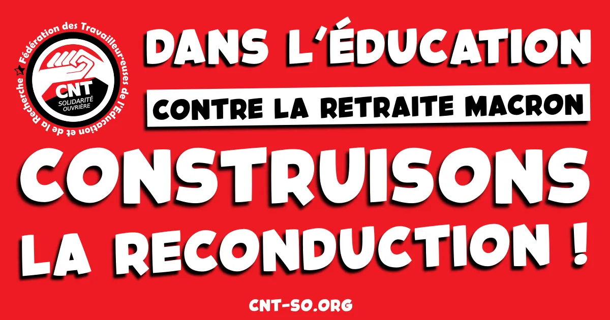 Éducation : contre la retraite Macron, construisons la reconduction !