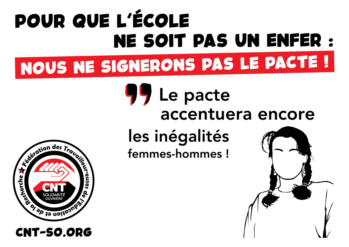 Pour que l’École ne soit pas un enfer : nous ne signerons pas le pacte !
